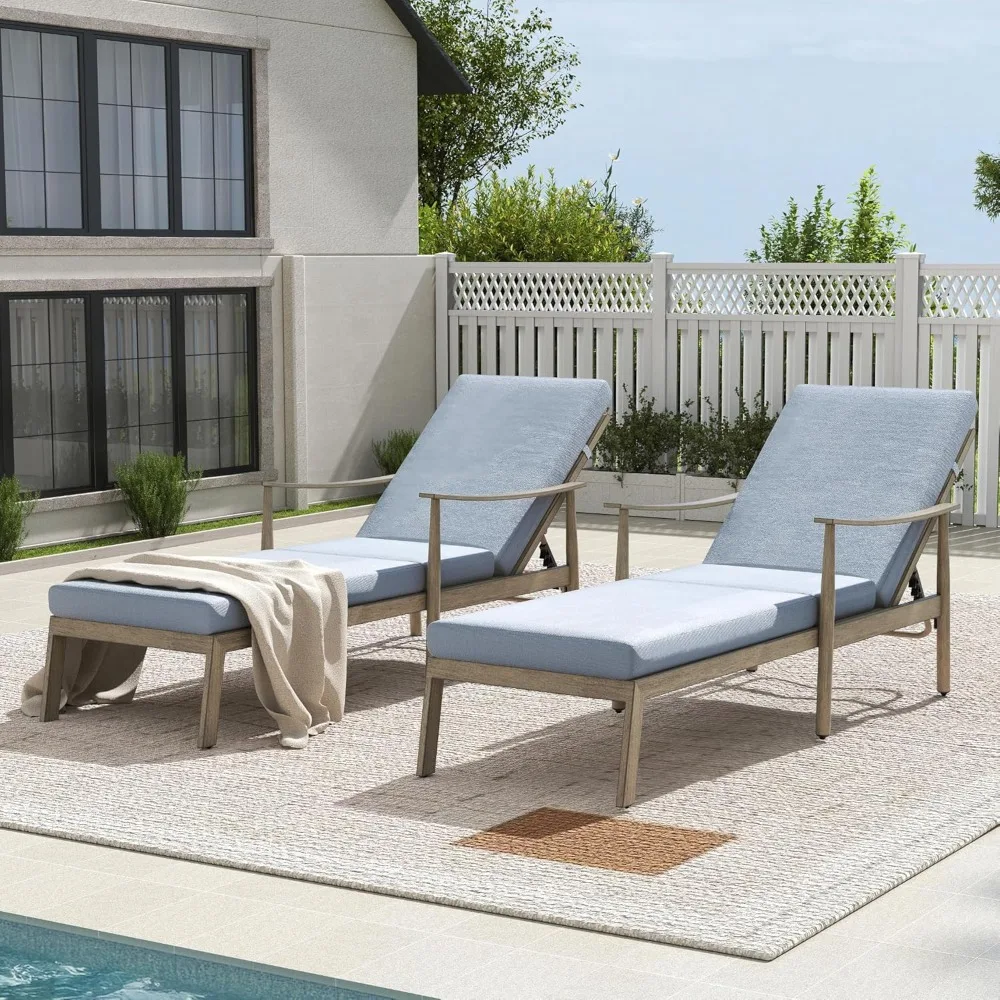 

Beach Chairs, Outdoor Lounge Chair for Beach Yard or Poolside, Outdoor Chaise Lounge Chair Set, Aluminum Pool Chair Backrest