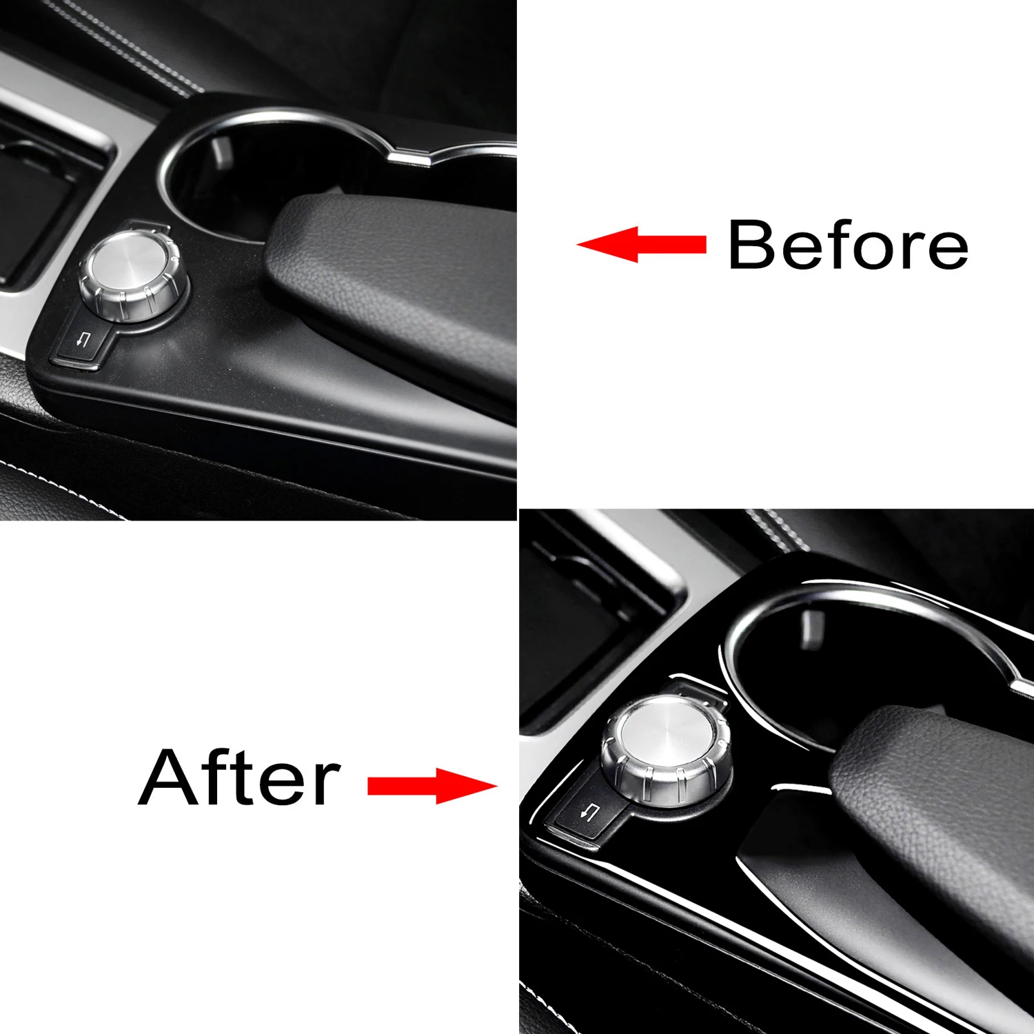 Car Armrest Cup Holder Trim Sticker For Mercedes Benz GLK 2008 2009 2010 2011 2012 2013 2014 2015 Car Accessories Interiors