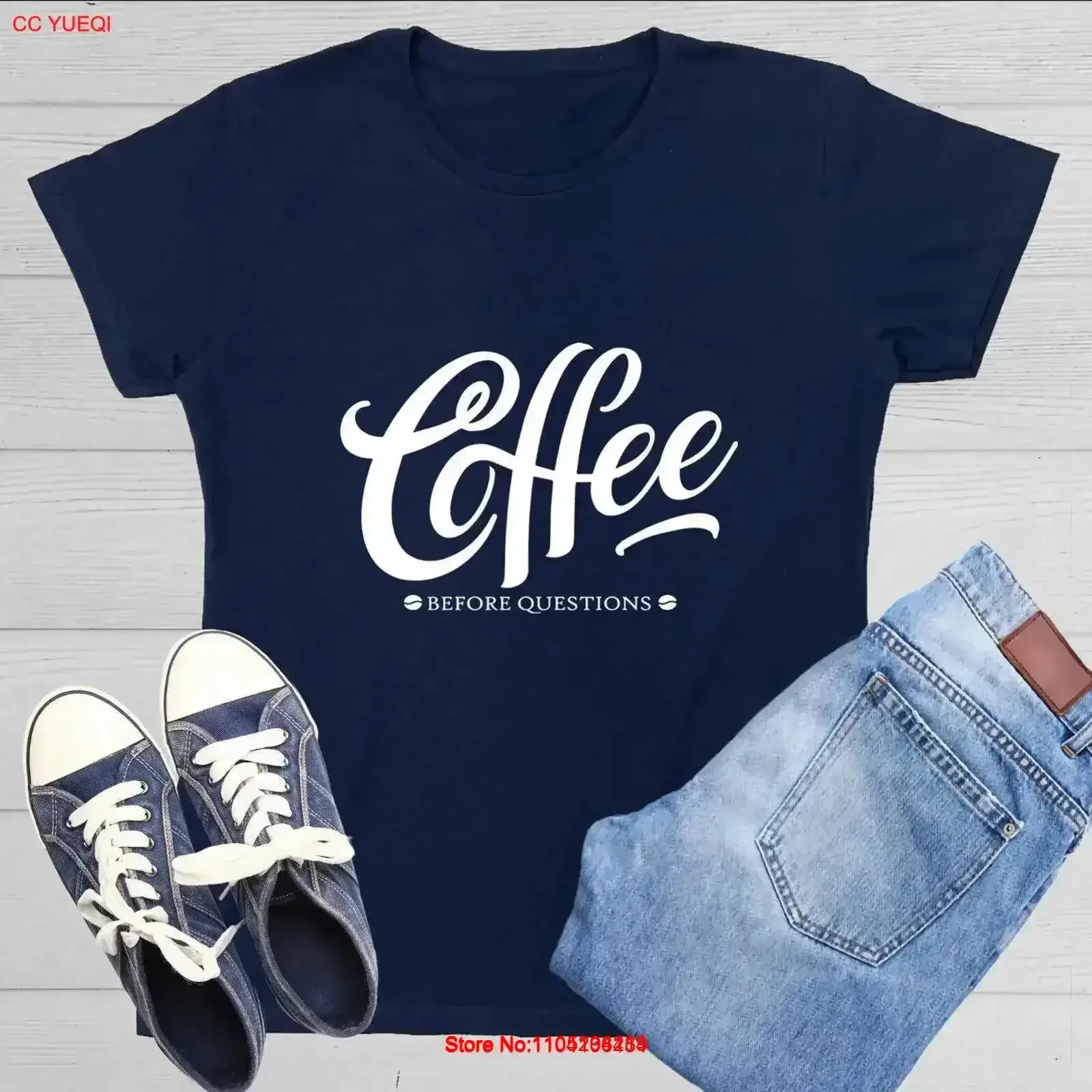 Coffee Before Questions Sarcastic Novelty s Funny Womens T Shirt vintage Washed Soft Versatile Casual homme streetwear vintage