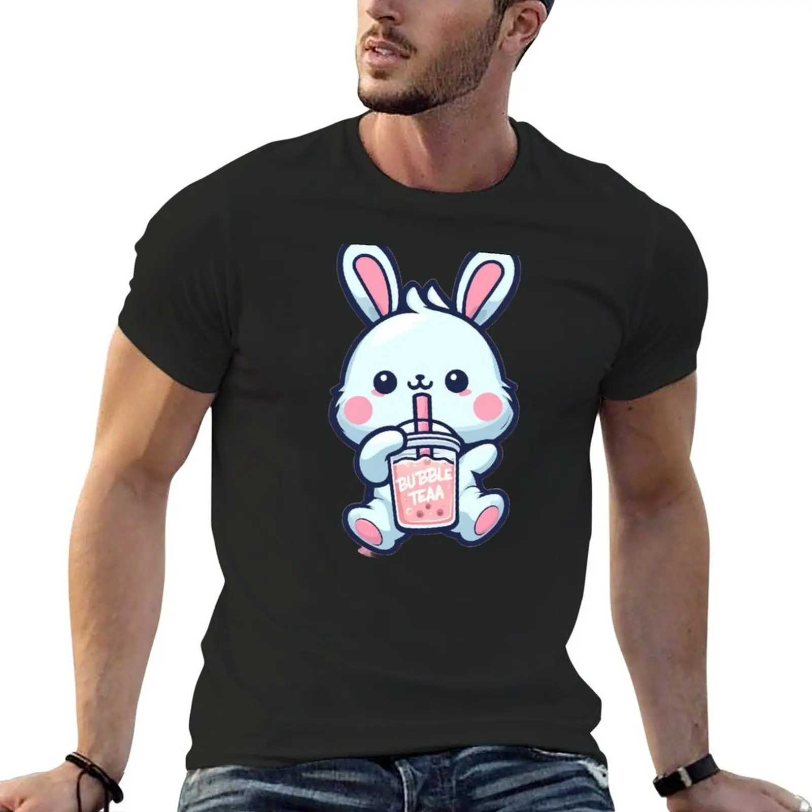 

Bubble Tea Baby Bunny T-Shirt vintage t shirts vintage anime shirt anime clothes sweat sweat shirts, men