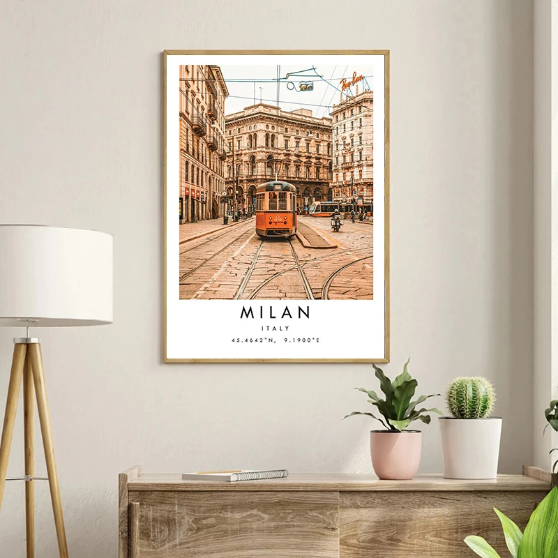 Barcelona Cityscape Capri Italy Eiffel Tower Paris Spain Bergen Norway Travel Poster Canvas Painting Print Wall Art Home Decor