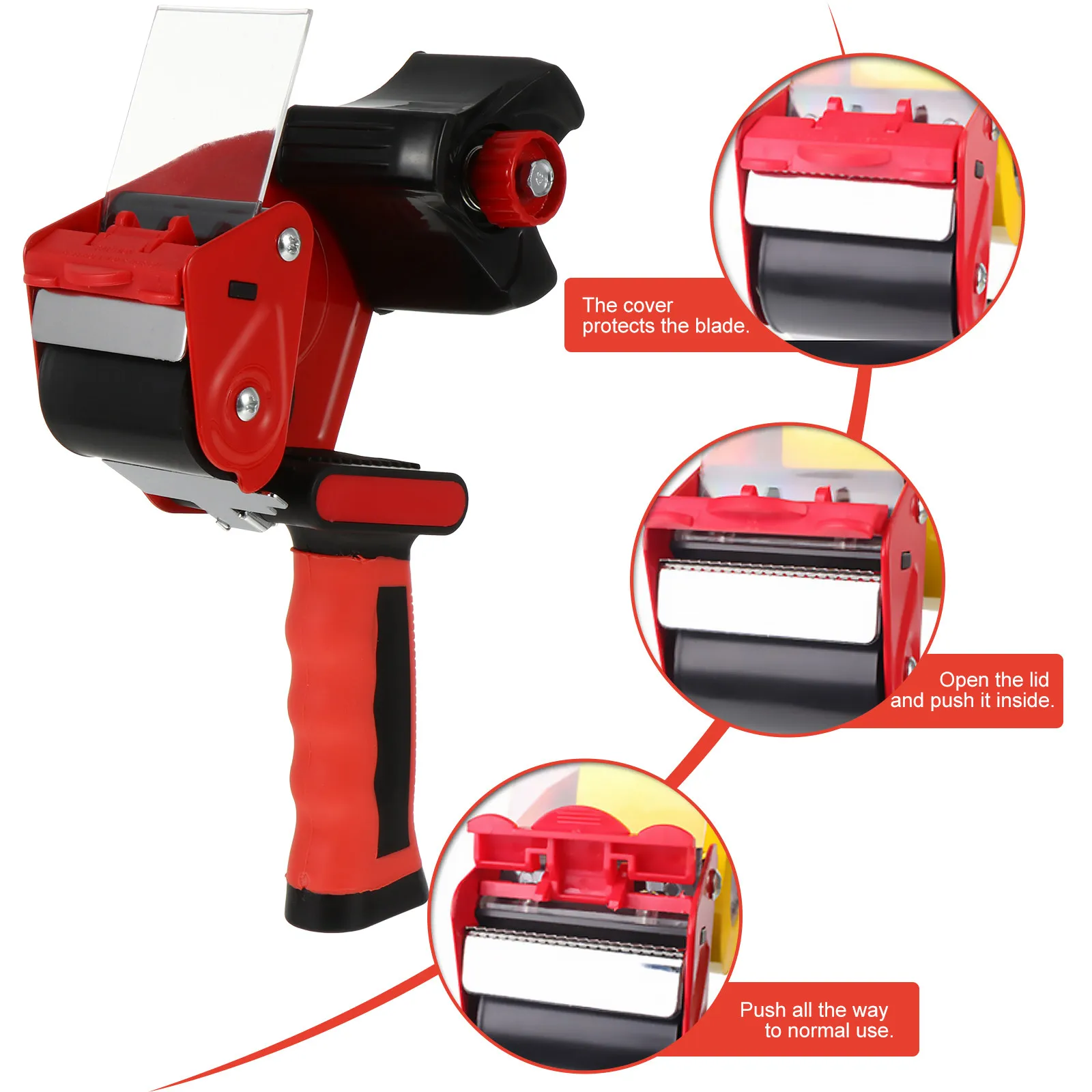 1pcs-metal-tape-dispenser-handheld-packaging-sealing-cutter-compact-lightweight-warehouse-tool-ergonomic-tape-cutter