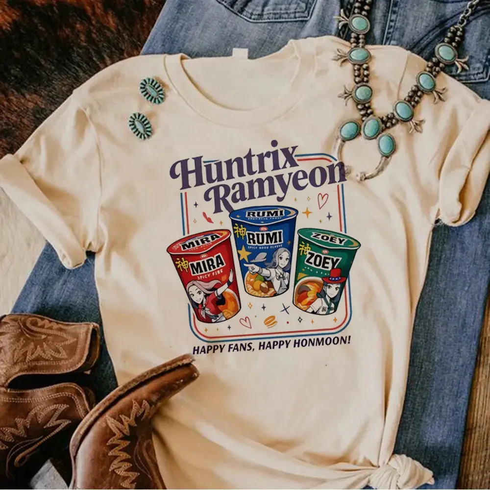 Kpop شيطان الصيادين Rumi-camisetas الفقرة niña y mujeropa de calle Y2k camisetas estticas أنيمي الرقمية الباستيل