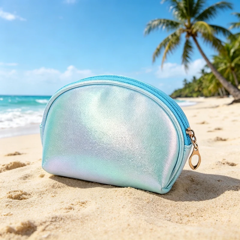 Shell Shaped Bag Mini Makeup Bag Portable Cosmetic Pouch with Zipper for Women Travel Toiletry Storage and Small Items Organizer
