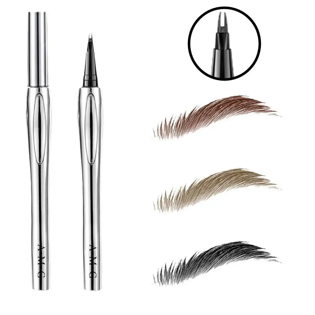 2 Forks Liquid Eyebrow Pen Lower Eyelash Eyeliner Aegyo-sal Hair Line Pencil Waterproof Natural Wild Brows Eyes Beauty