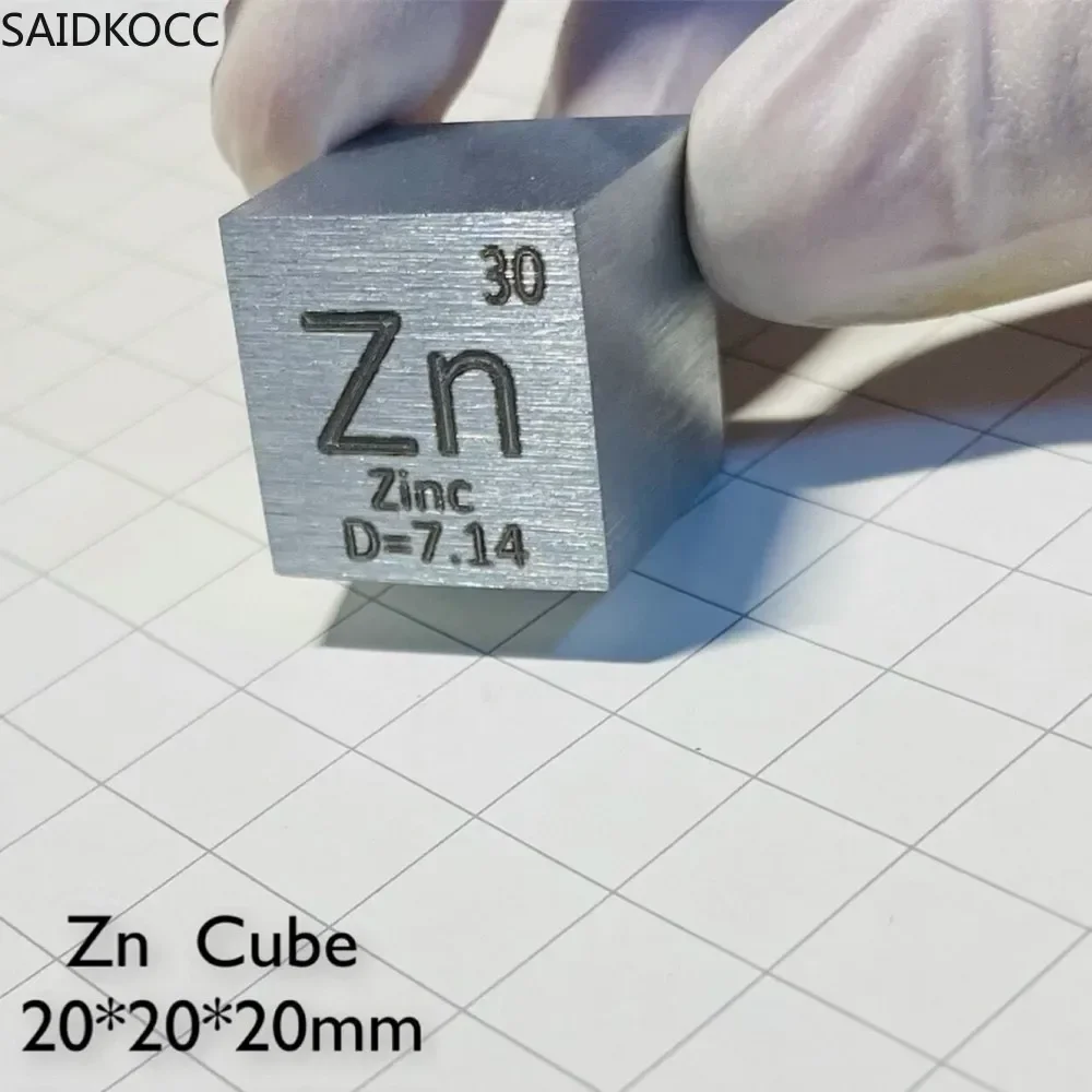 

SAIDKOCC 20mm zinc cube chemical element physical cube metal zinc periodic phenotype square