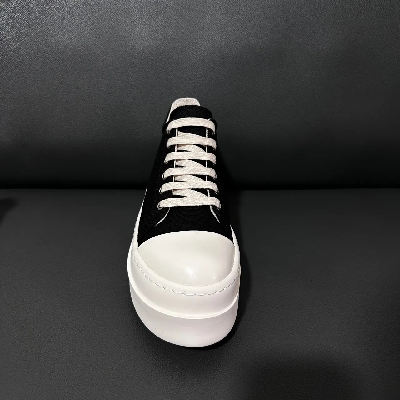 

Ro Retro Men Shoe Women Sneaker Black Canvas Low Top Casual Shoes Lace Up 7cm Thick Sole Pantshoes Black Leather Flat Sneakers