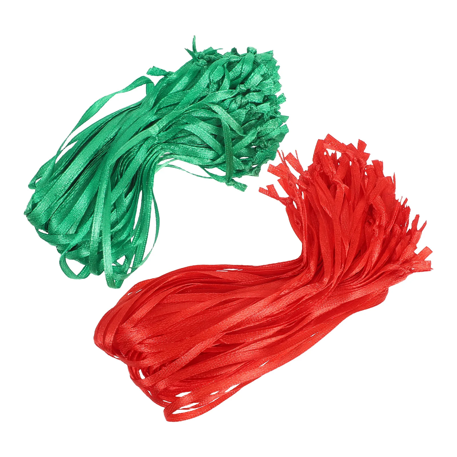 

200Pcs Christmas Ornament Hanger Strings Red Green Thin Ribbon Hanging Strings Xmas Party Supplies Ornament Hangers