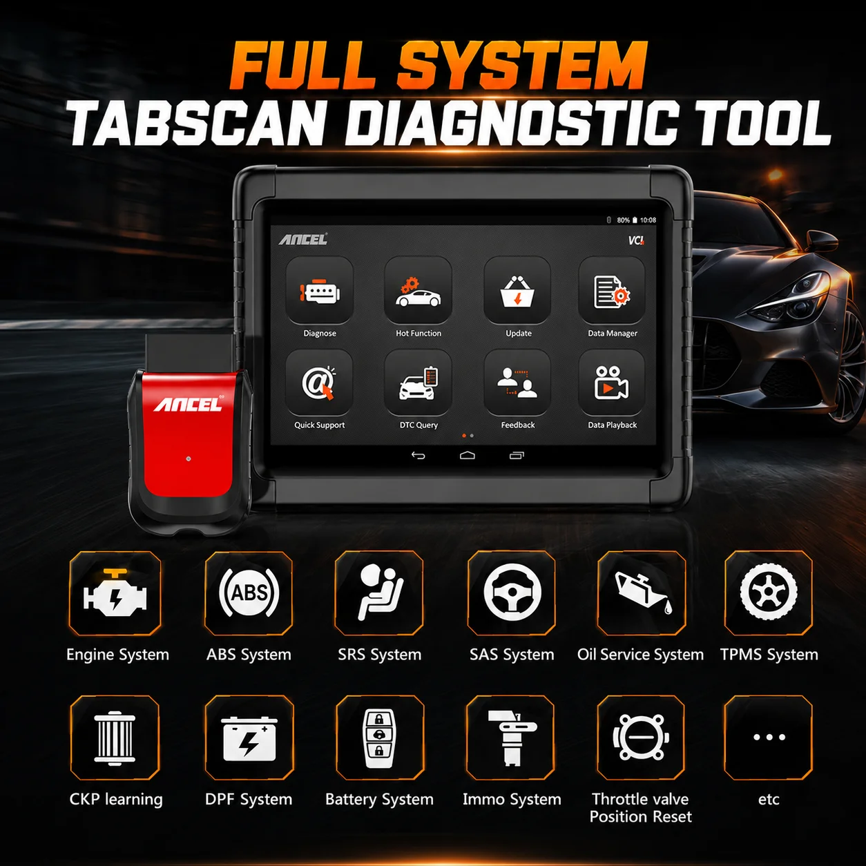 ANCEL X6 Bluetooth OBD2 Auto-Scanner ABS SRS Öl EPB BMS SAS TPMS D.PF Reset Alle Systeme Diagnose OBD 2 Auto-Reparaturwerkzeuge – Detail 3