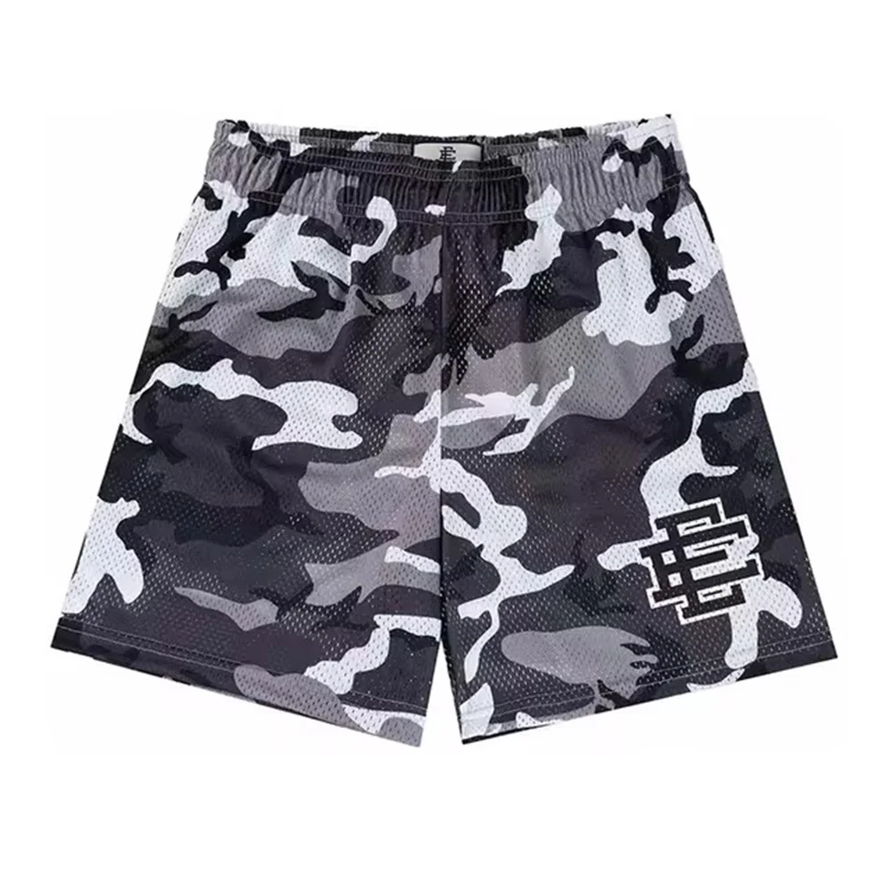 New summer Eric Emanuel EE camouflage mesh shorts classic print fitness shorts men\'s fitness basketball sports beach shorts