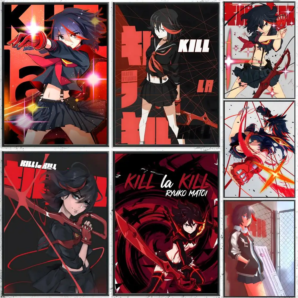 Anime Kill la Kill Poster Self-Adhesive Waterproof Wall Stickers Coffee Bar Home Wall Decor