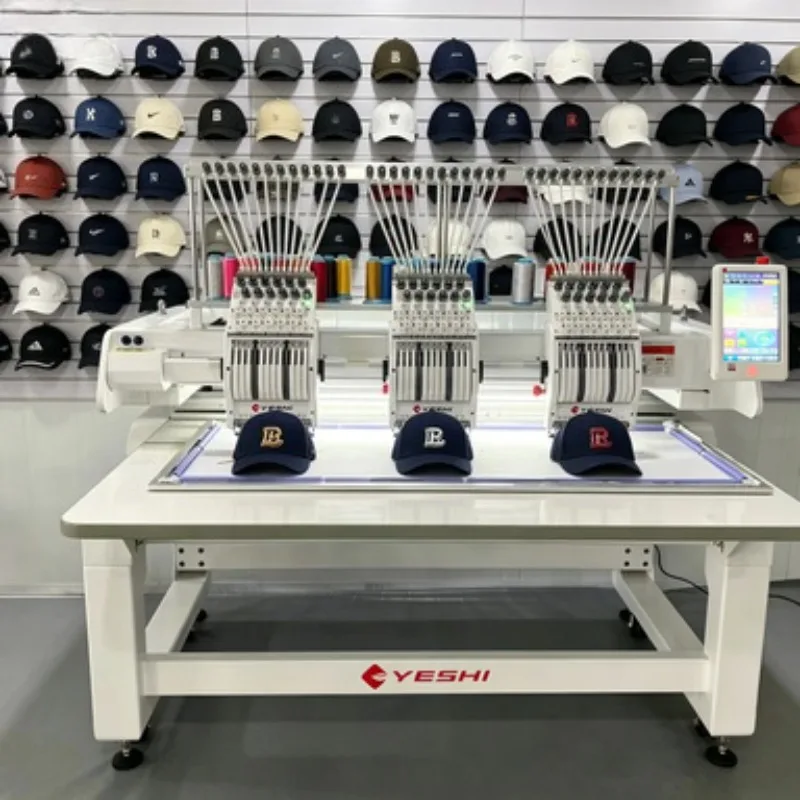 High Speed Embroidery Machinery 8 Heads 20 Needles Automatic Embroidery System for Cap and Garment 1200RPM