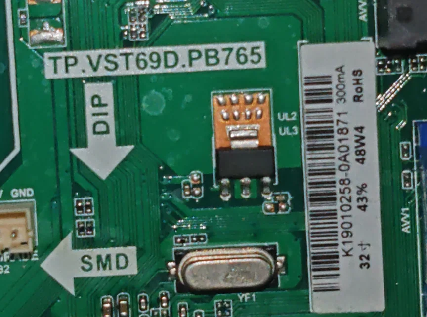TP.VST69D.PB765 اللوحة الأم للتلفزيون ثلاثة في واحد، صورة مادية، تم اختبارها بقدرة 300MA 48 وات