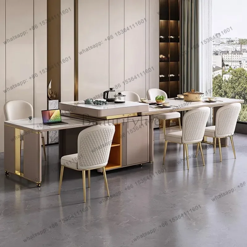 FG Rock Plate Wooden Dining Tables Retro Nordic Multi Functional Dining Tables Restaurant Villa Home Furniture Mesa De Jantar Ls