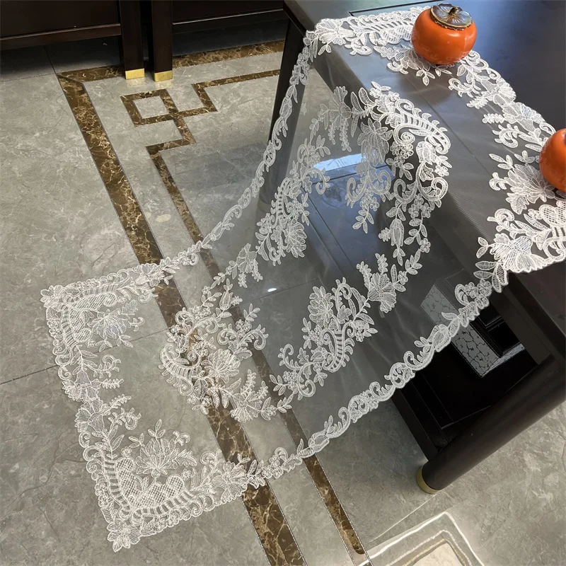 

European rectangular embroidered tablecloth coffee table coffee bar corridor wall cabinet cover living room office decoration