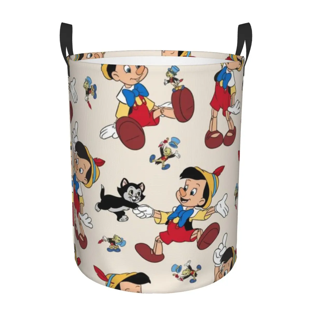 Collapsible Round Single-Layer Laundry Basket Disney Mickey Mouse Portable Dirty Clothes Hamper for Bathroom, Bedroom