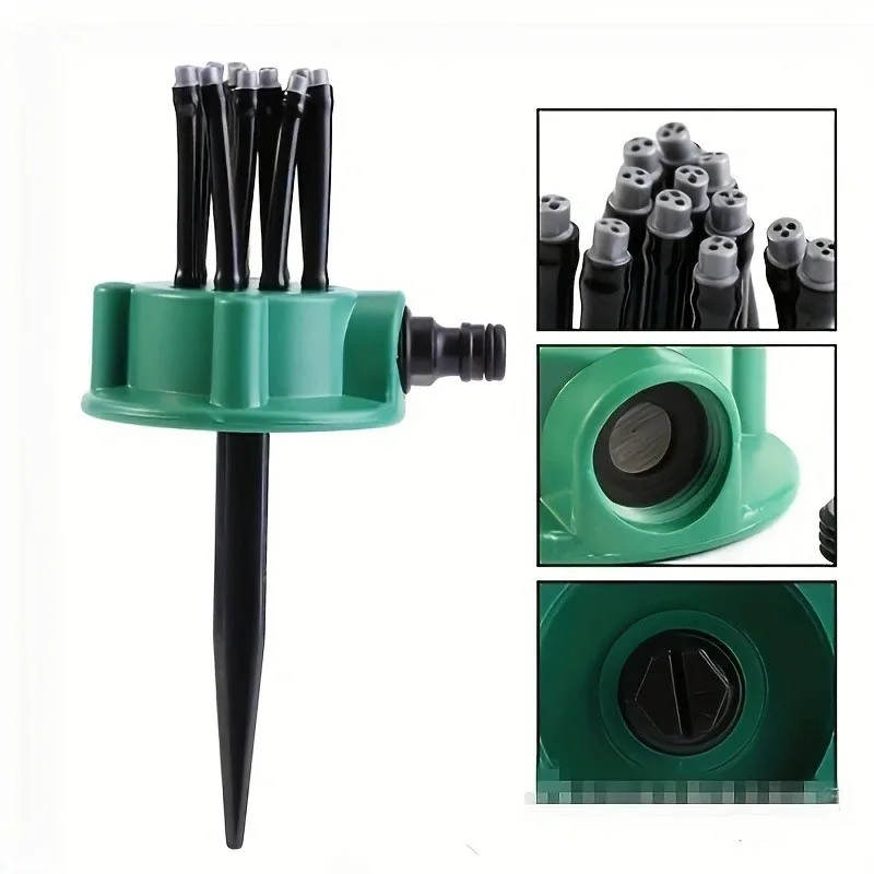 360 ° Rotierender Automatischer Gartensprinkler, Mehrkopf-Wassersprüher für Rasenbewässerung, Gartenbewässerungswerkzeug – Detail 9
