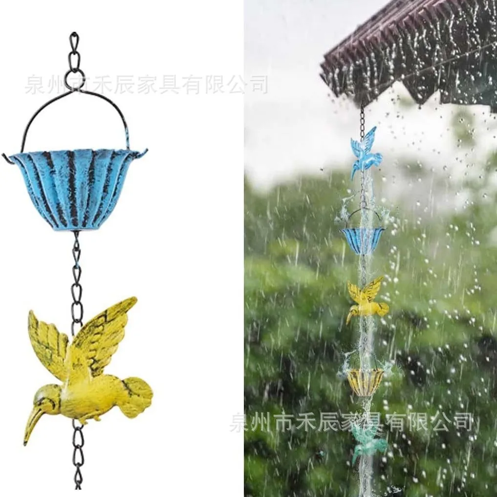 

240Cm downfall rain chain,hummingbird suspension, garden decoration, patio, courtyard gutter,downspout replacement for colonnade