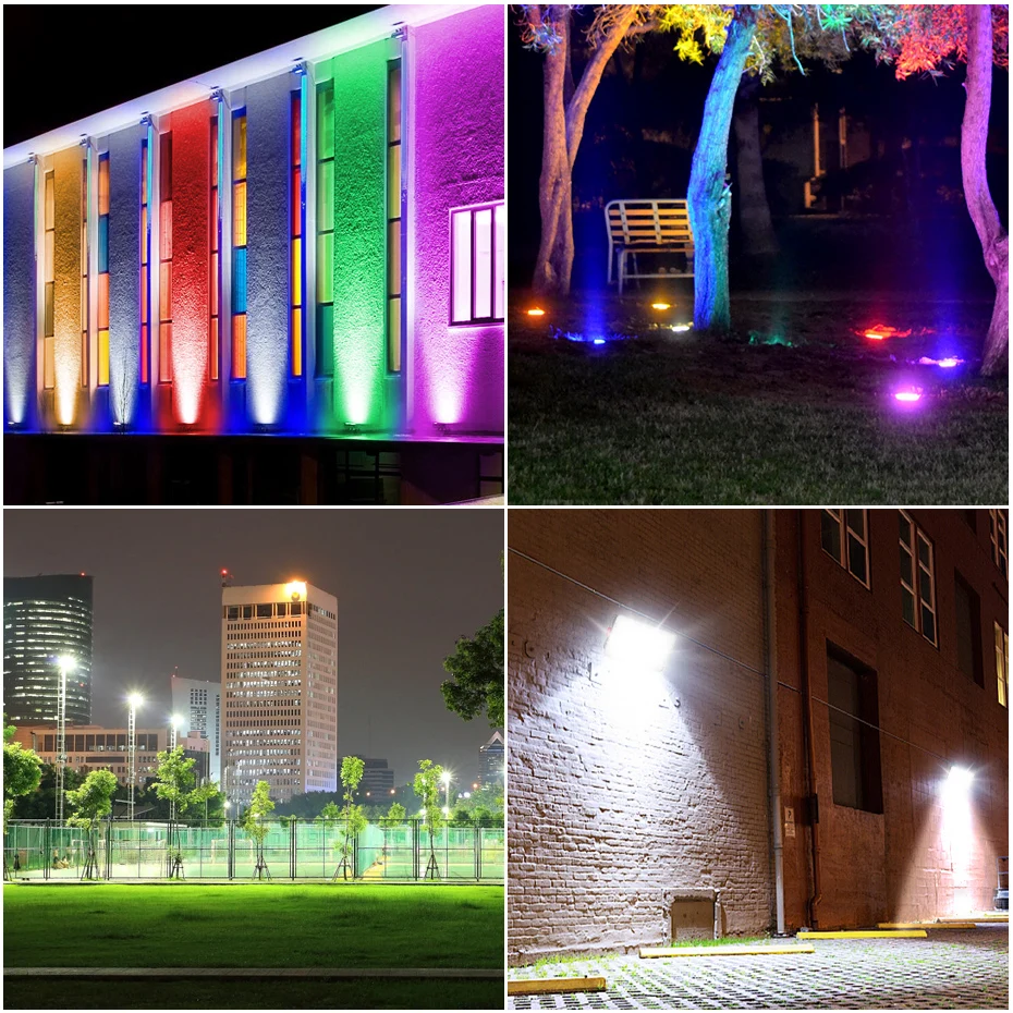 Imagem -06 - Refletor Led Rgb Floodlight Iluminação Exterior Lâmpadas de Paisagem Iluminação Pública Ip66 Impermeável 200w 100w 50w 220v