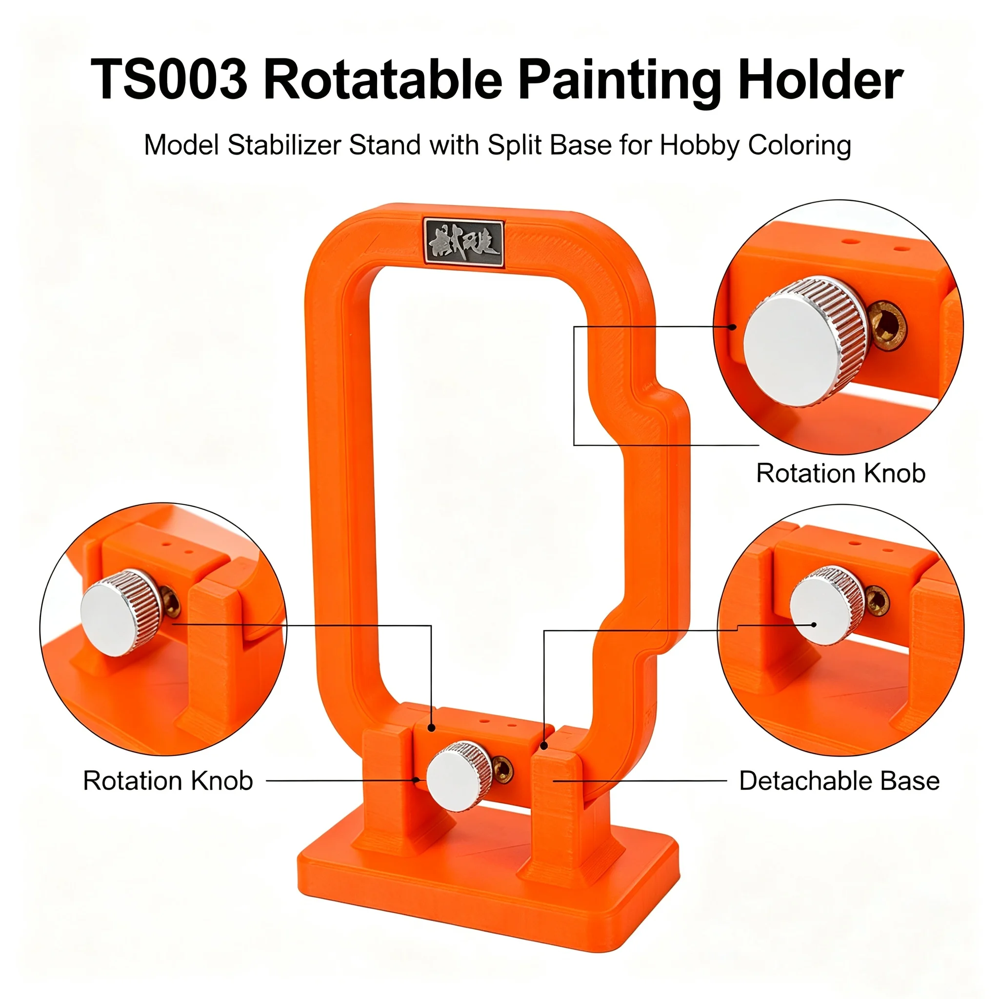 MSWZ 2‑in‑1 Rotatable TS003 Painting Stabilizer Bracket, Handheld Support Stand for Gundam Figure Hobby Model Coloring Work