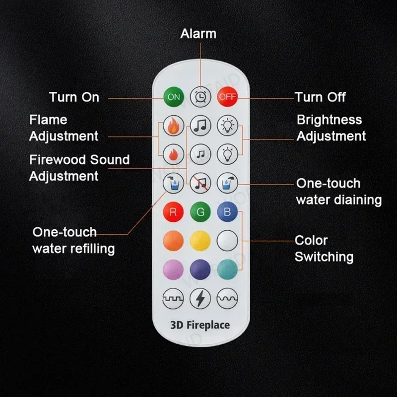 3D Atomizing Fireplace камин Fake Color Flame Humidifier Atomizing Smart Indoor Electric Mist APP Remote Control Steam Fireplace