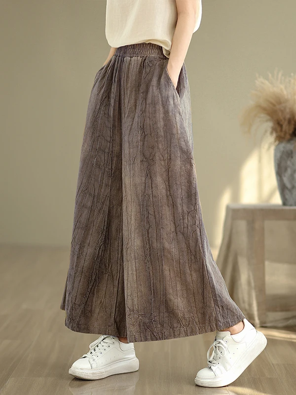 Pantaloni a gamba larga tie-dye da donna in cotone e lino casual a nove punti dimagranti versatili vestibilità ampia estate nuovo Sle Pendolarismo Sle