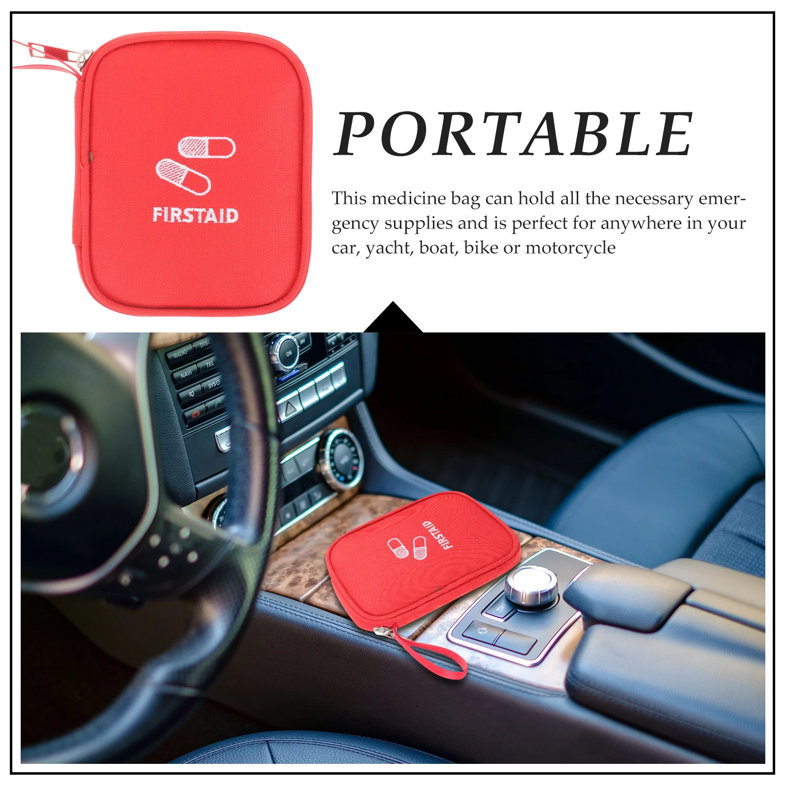 حقيبة طبية محمولة صغيرة للإسعافات الأولية حقيبة خفيفة الوزن للسفر والرضاعة لسيارة قارب الدراجة والتخييم والمشي لمسافات طويلة ومنظم الطوارئ #6