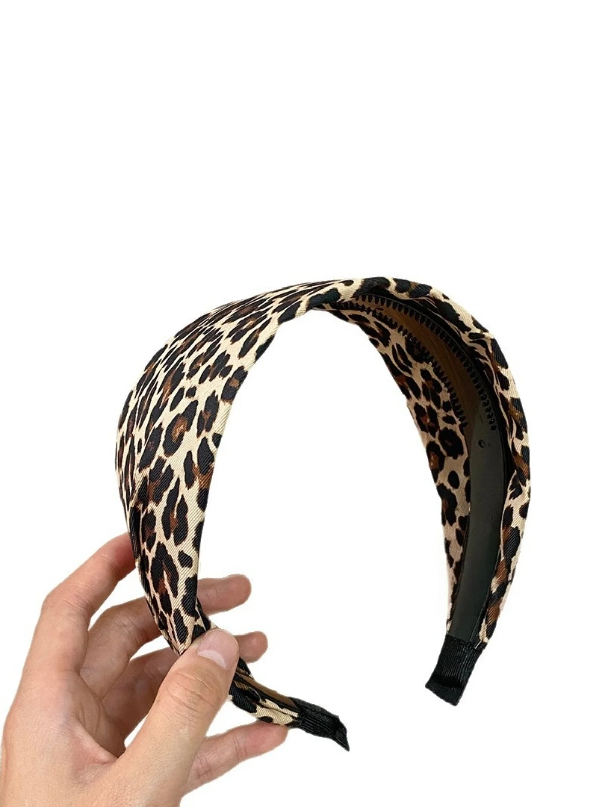 1 Stück stilvolles und modisches Stirnband mit breitem Rand und Leopardenmuster, einzigartiges Vintage-Haar-Reifen-Haar-Accessoire mit hoher Krone – Detail 7