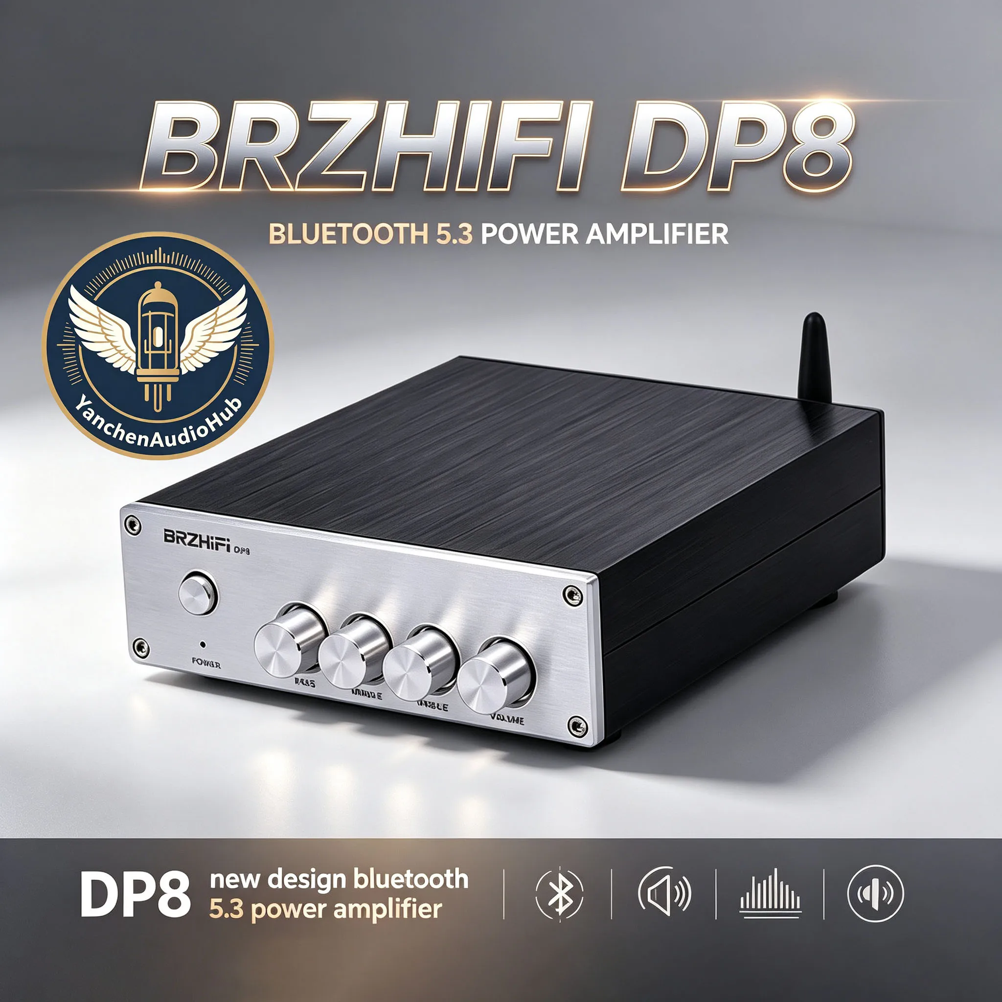 CHN 2027 New BRZHIFI DP8 Home Digital Amplifier Stereo High Fidelity Desktop Fever and Bluetooth 5.3