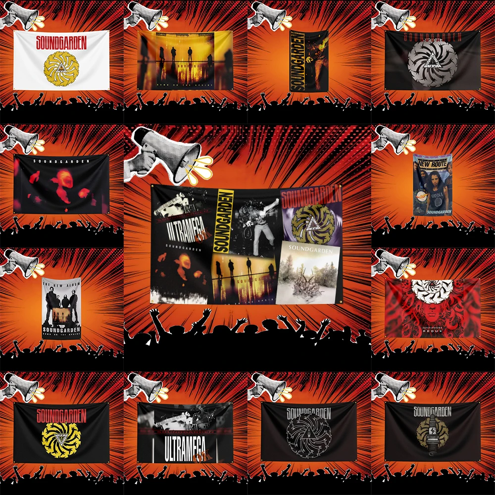 Soundgarden Inspired Rock Music Flag 3x5 FT Polyester Banner For Bedroom Wall Decor Music Fans Gift