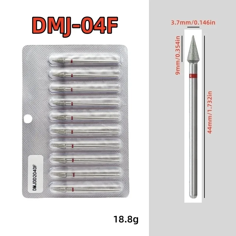 10-teiliges Diamant-Nagelbohrer-Set, Diamant-Fräser für Maniküre, 3/32 Zoll, elektrische Nagelfeile, Nagelhautentferner-Werkzeug – Detail 10