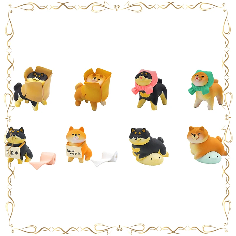 

Reflection Shiba Inu Gashapon Q-version Collection Desktop Ornament Action Figure Model Toys