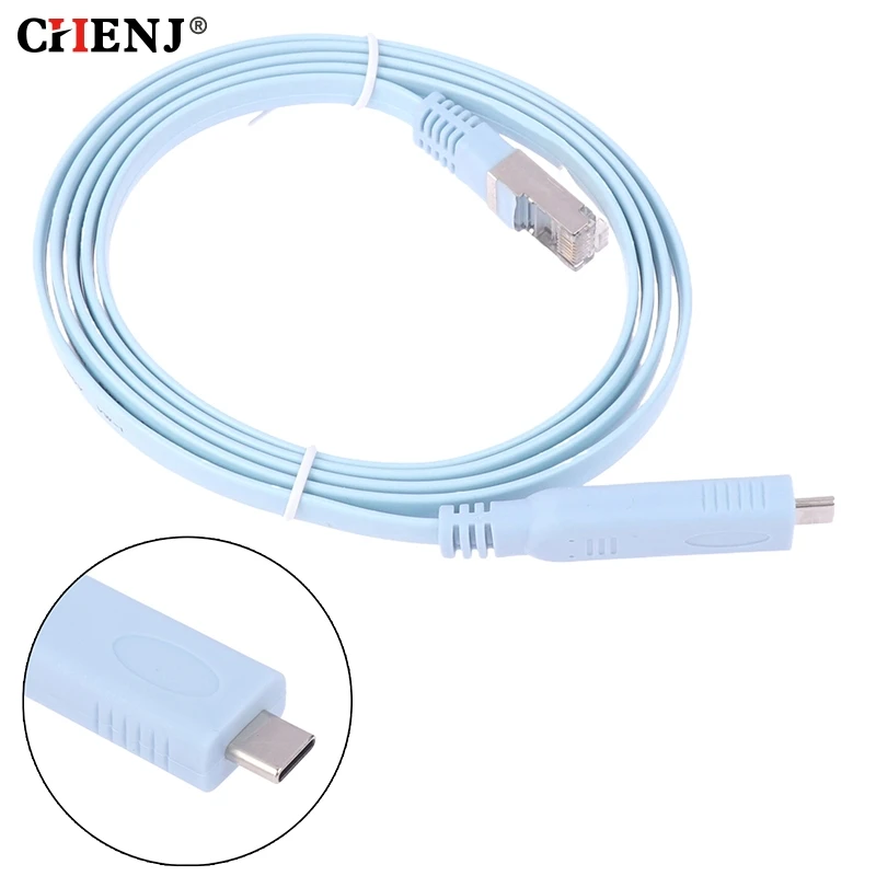 USB C 3.1 To RJ45 Console Cable FTDI Chip Serial Wire RS232 For Cisco Router RJ 45 Converter Switch Line Type-C Extension Cables