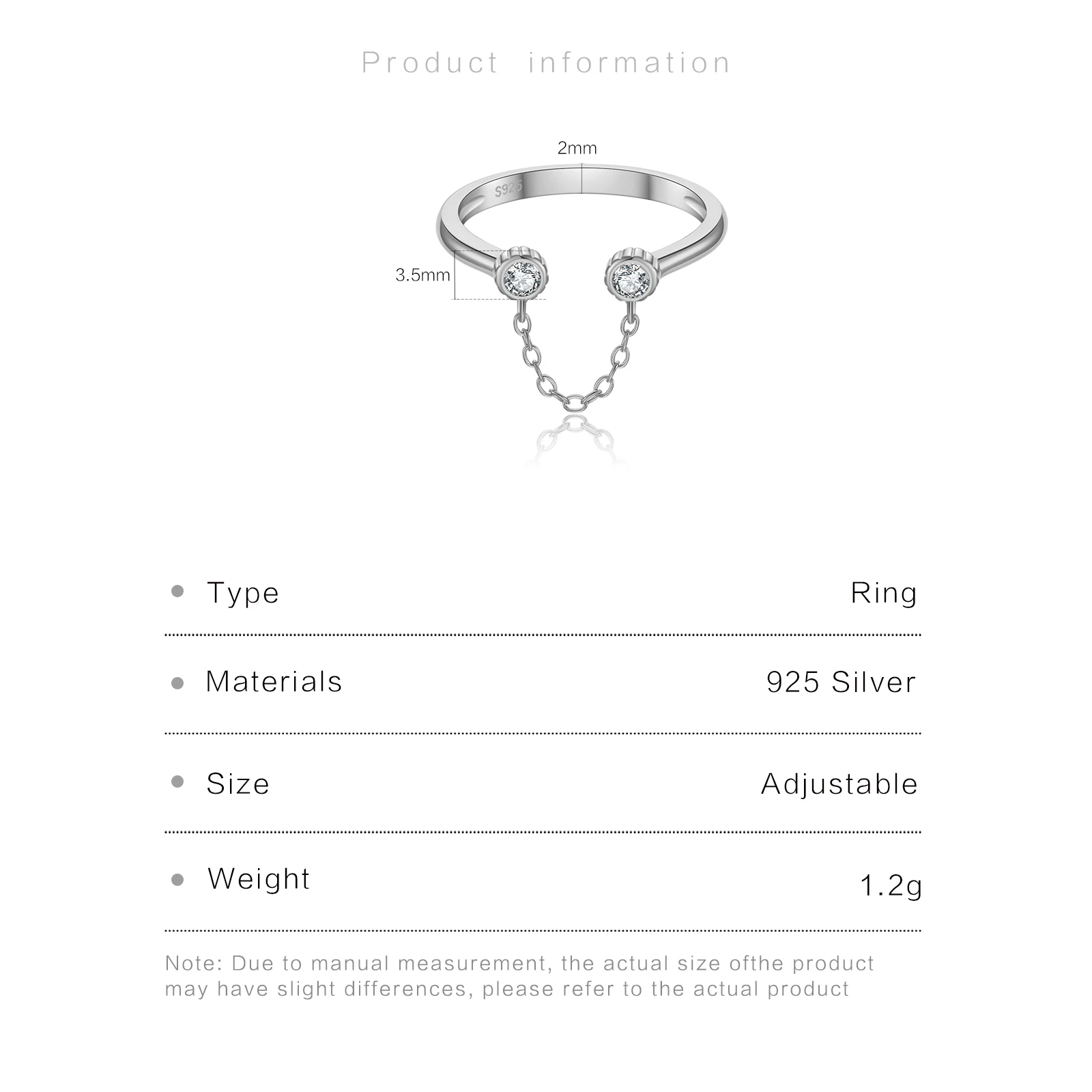 ANDYWEN Women 925 Sterling Silver Circle Zircon CZ Chain Open Adjustable Rings 2024 Wedding Anniversary Fashion Fine Jewelry