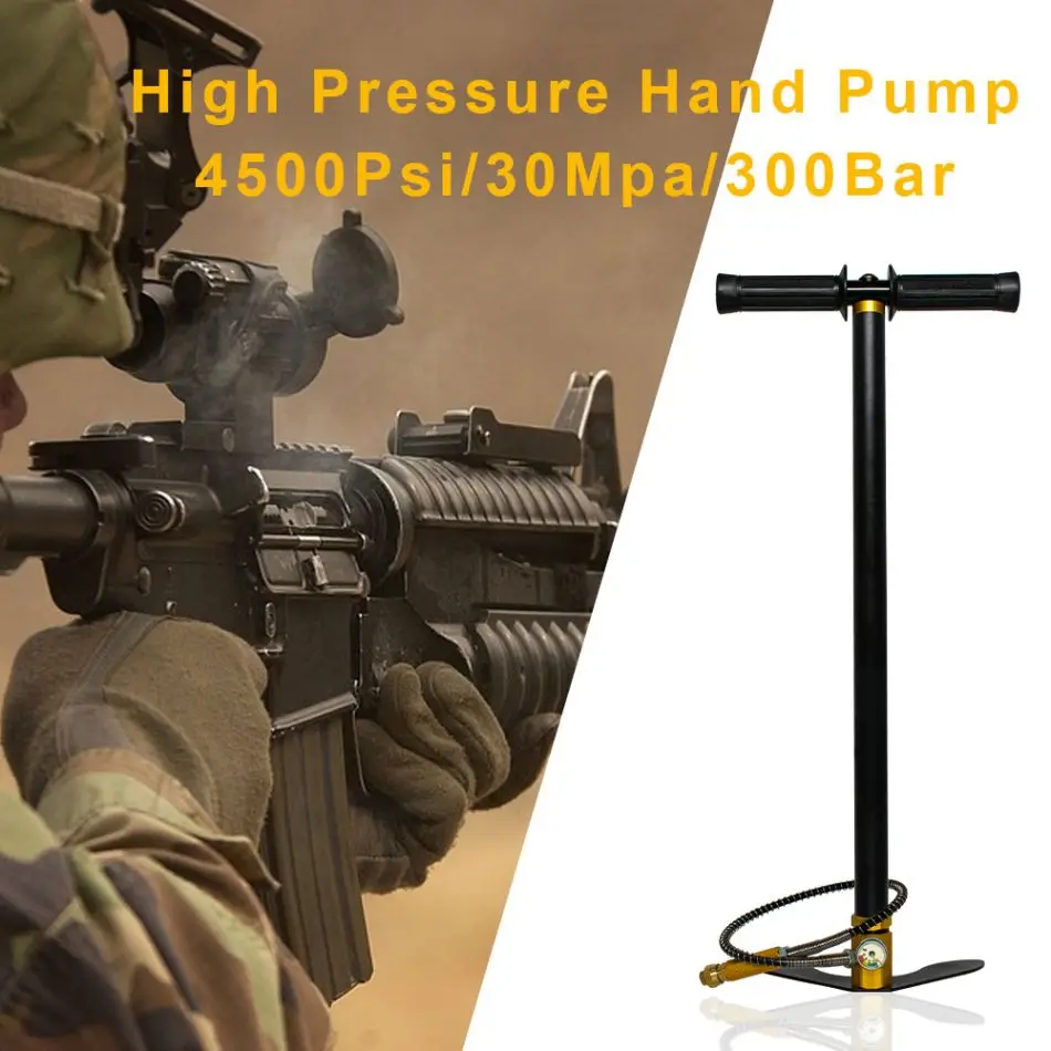 TUXING 4500Psi 3 Stage PCP Hand Pump Air Compressor 300bar High Pressure PUMP Operated HPA Tank Hunting Car Bicycle Air Rifle