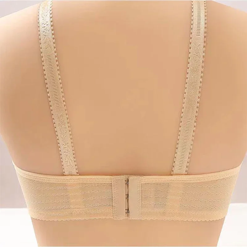 New embroidery models underwear ladies thin cotton bra breathable middle-aged and elderly women without steel ring bra 브래지어