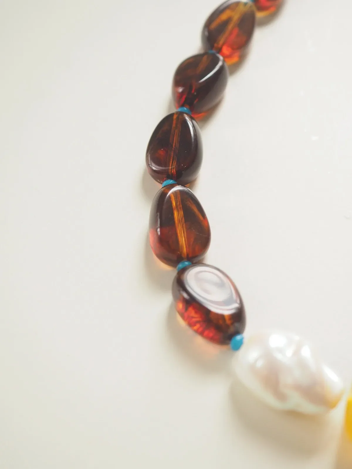 Boho Necklace for Women Vintage Multicolor Charm Necklace Natural Gemstones Baroque Pearl Pendant Summer Bohemian beaded Jewelry