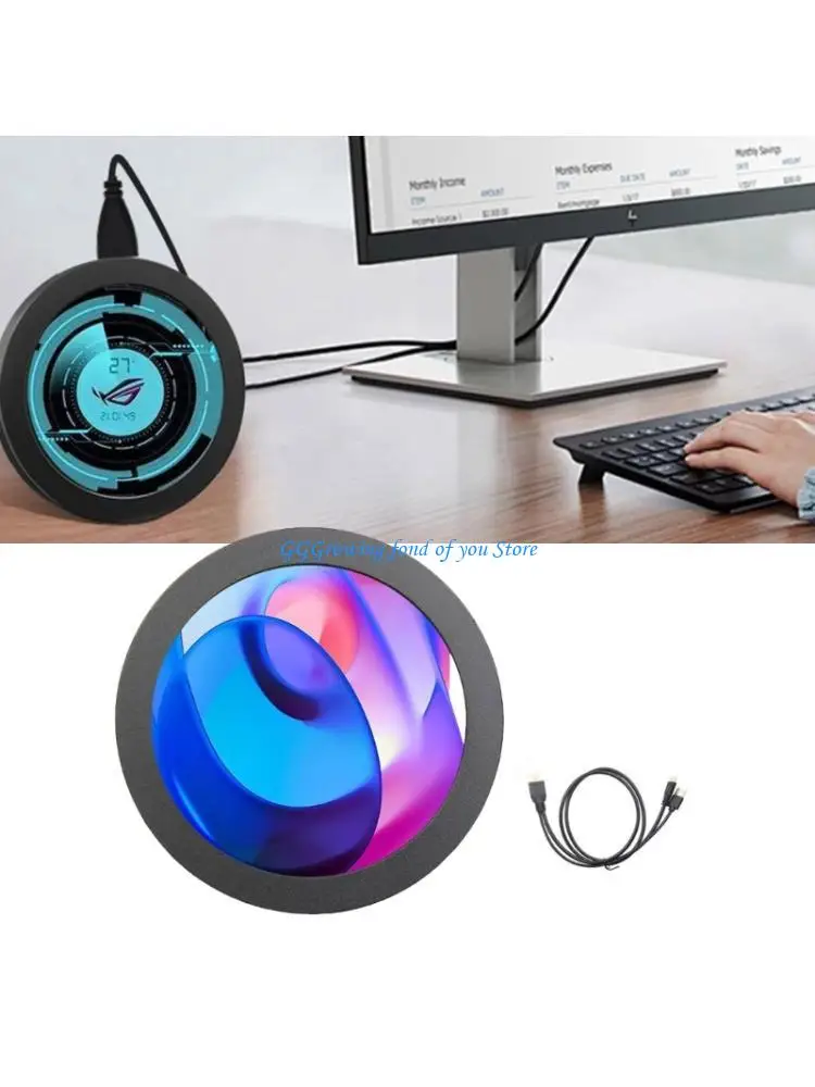 

H9EB 2.8Inch Circular LCD Display For Computer Hardware uditoryMonitoring Via USB Type C 480x480 Resolution