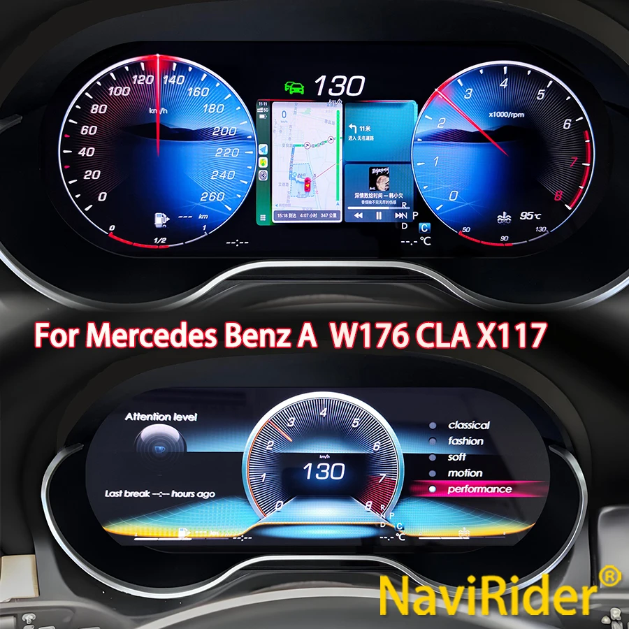 Pantalla Carplay de 12.3 pulgadas para el panel de instrumentos de Mercedes Benz a W176 Cla X117 2013-2019 Gla X156 2015-2019, pantalla LCD digital para el tablero.