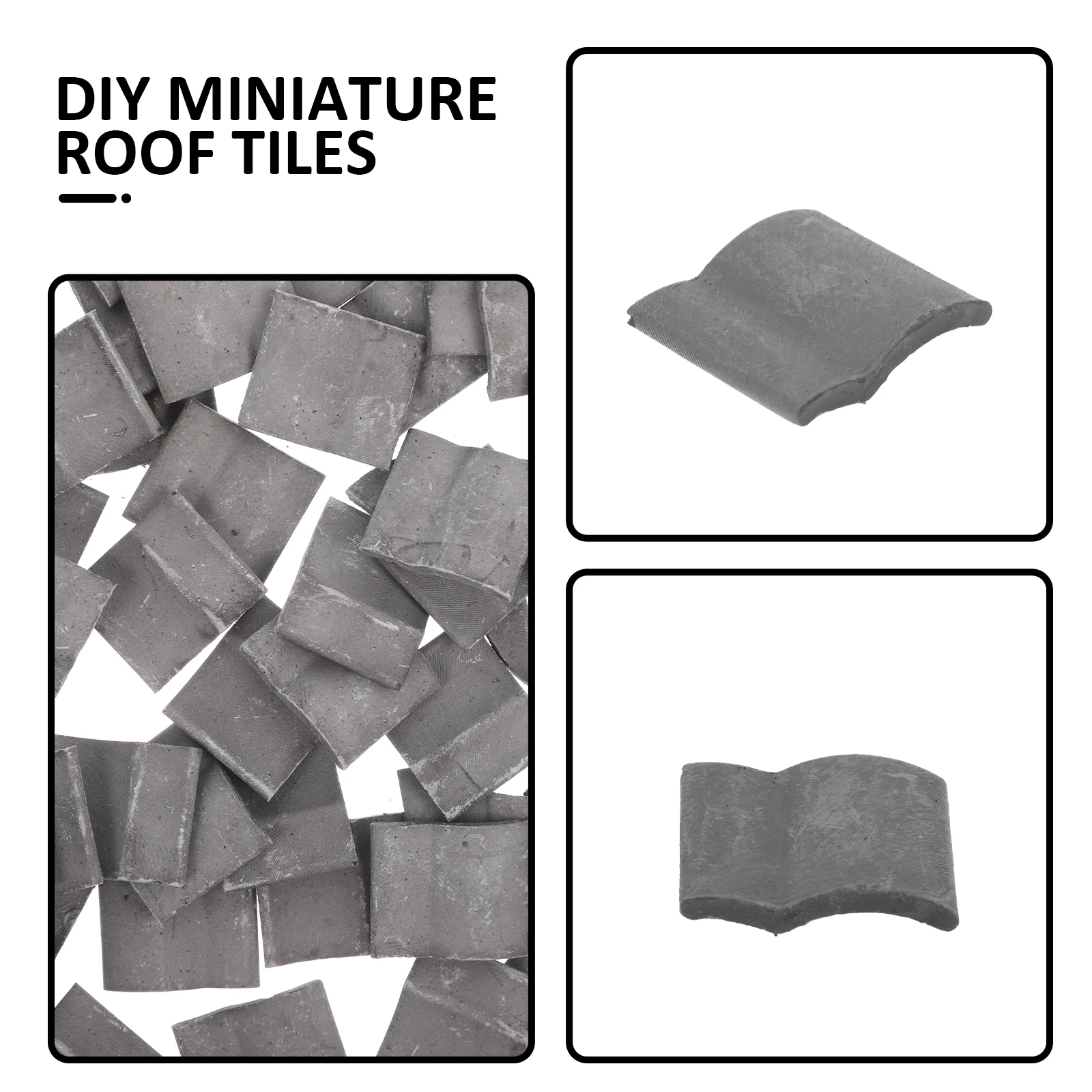 

50pcs Simulated Brick Miniature Clay Roof Tiles for Model Train Layout Project Building Display Sand Table Mini Scene Decor