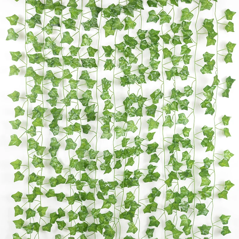 2,1 m künstliche Pflanze grüne Efeublätter Girlande Seide Wandbehang Rebe Hausgarten Dekoration Hochzeit Party DIY gefälschte Kranz Blätter – Detail 21