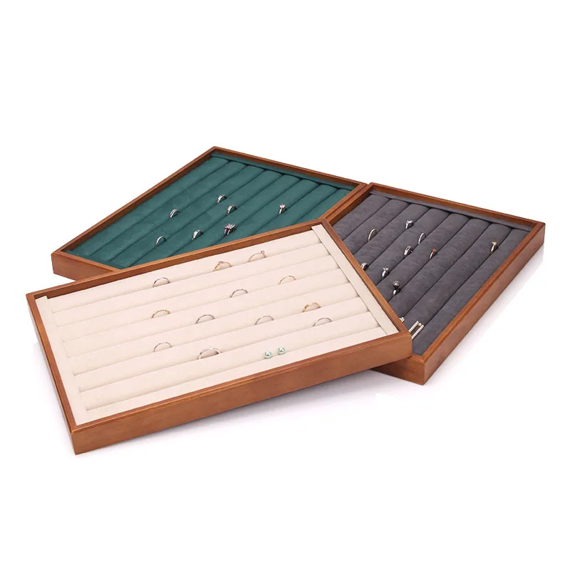 Vintage Lacquer Jewelry Tray, Wooden Display Plate for Rings Earrings & Pearls, Retro Showcase Box