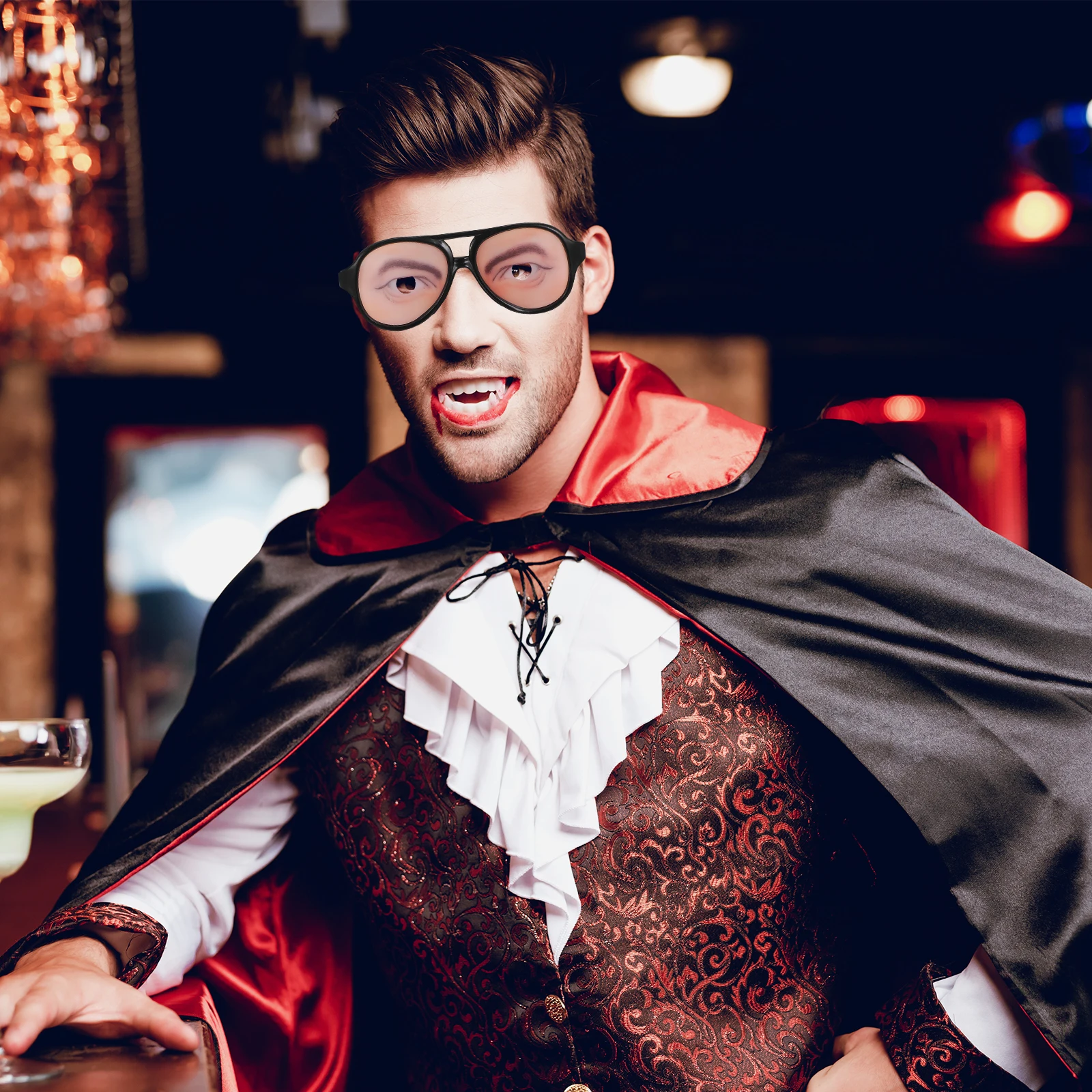 

Funny Glasses Halloween Costume Lightweight Portable Cool Fashionable Eyewear Party Prank Tools Big Frame One Size Fits