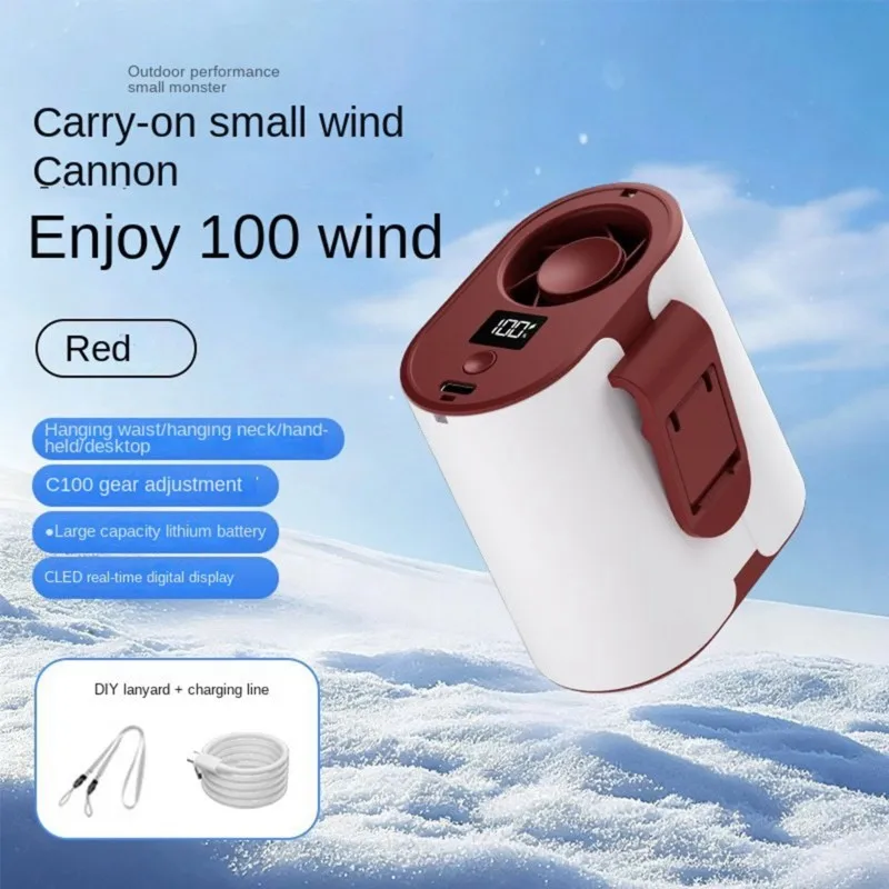 AC39-4-In-1 Portable Waist Fan With USB Charging, Long Battery Life For Outdoor Sports
