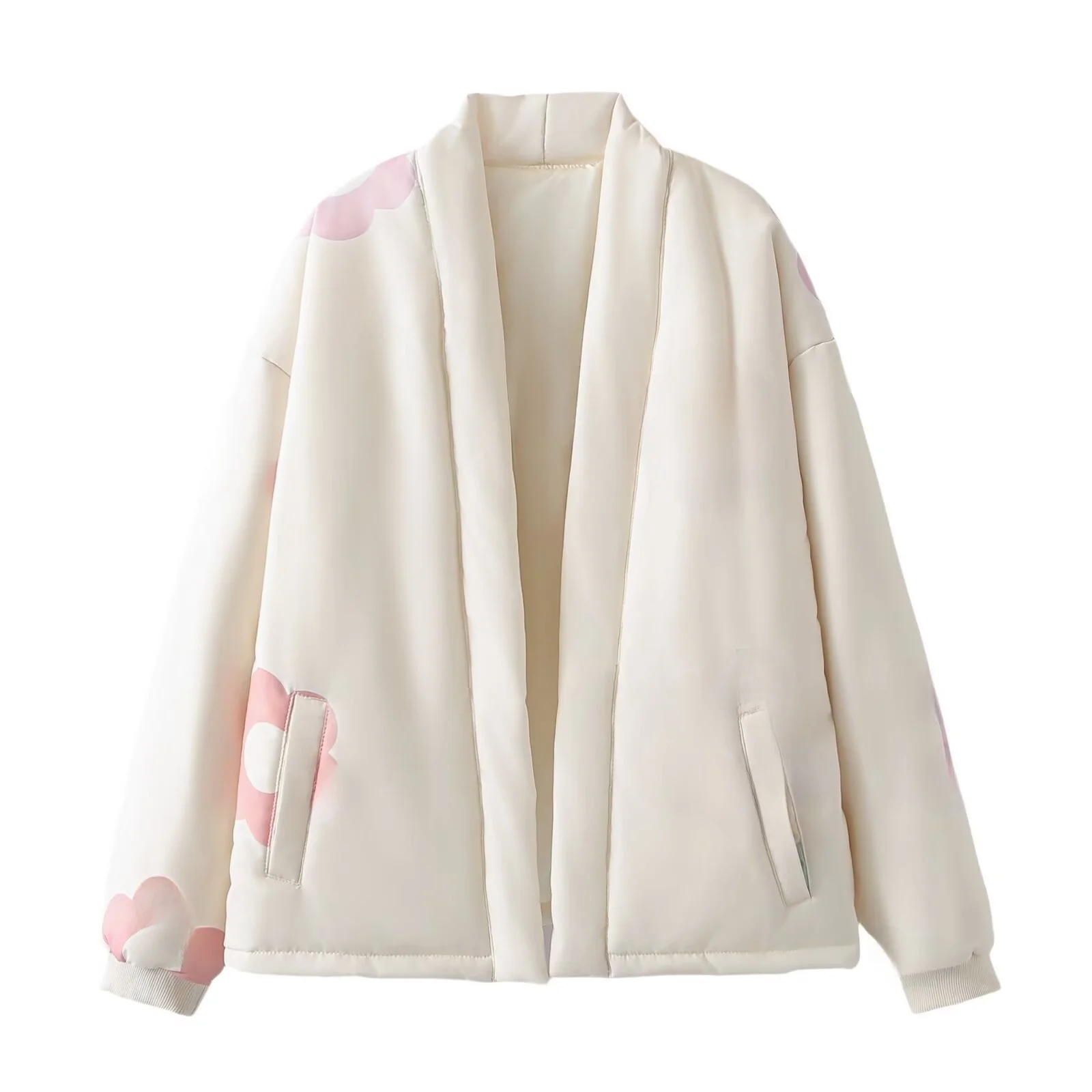 

Новая летняя уличная модная куртка 2024 года с принтом и воротником-стойкой из хлопка, женская верхняя одежда, трансграничная модель W034 24080