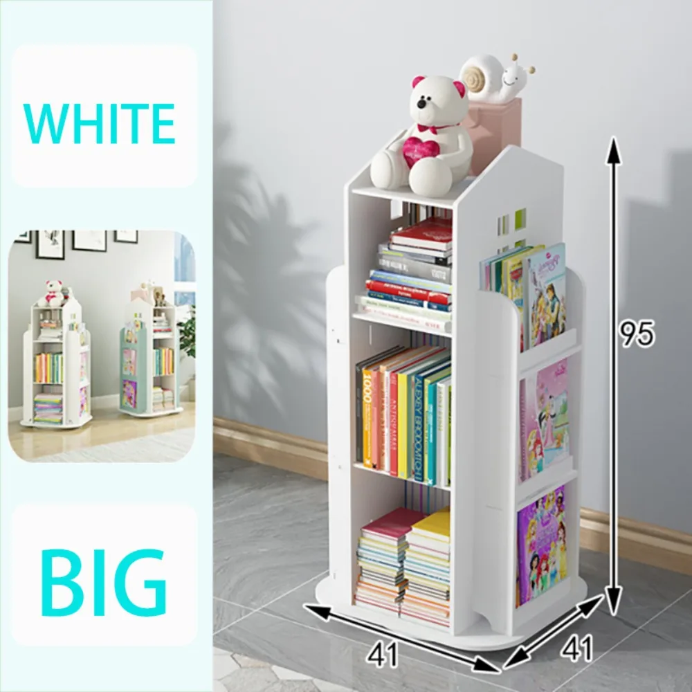 360-Degree Rotating Children's Bookshelf, Modular Shelving Design, Space-Saving Rotating Organizer (95×41×41 Cm)