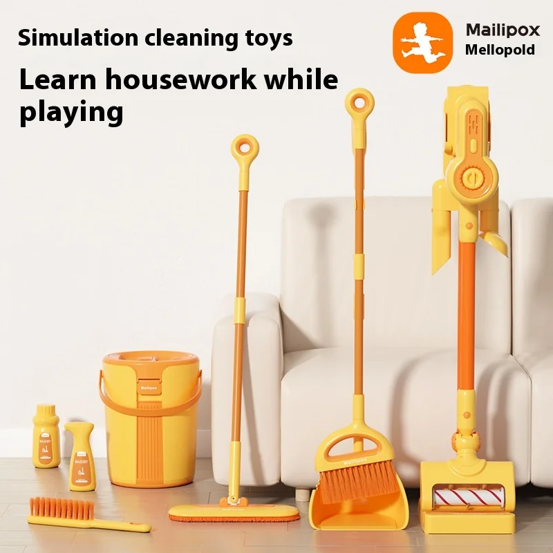 1 Pcs Mailebao Play Home Puzzle Toy 3 To 6 Year Old Boys And Girls Children Sweeping And Mopping Set Christmas Birthday Gift