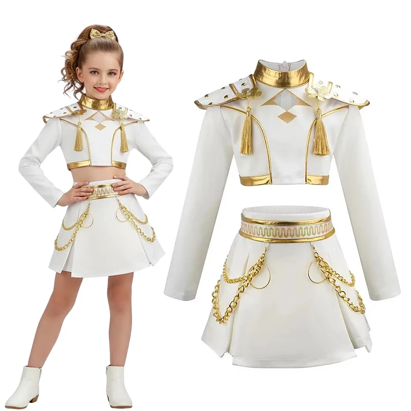Girl Group Stage Performance Costume pop Music Dance Outfit Printed Jacket Crop Top Shorts Party Cosplay Suit view 5