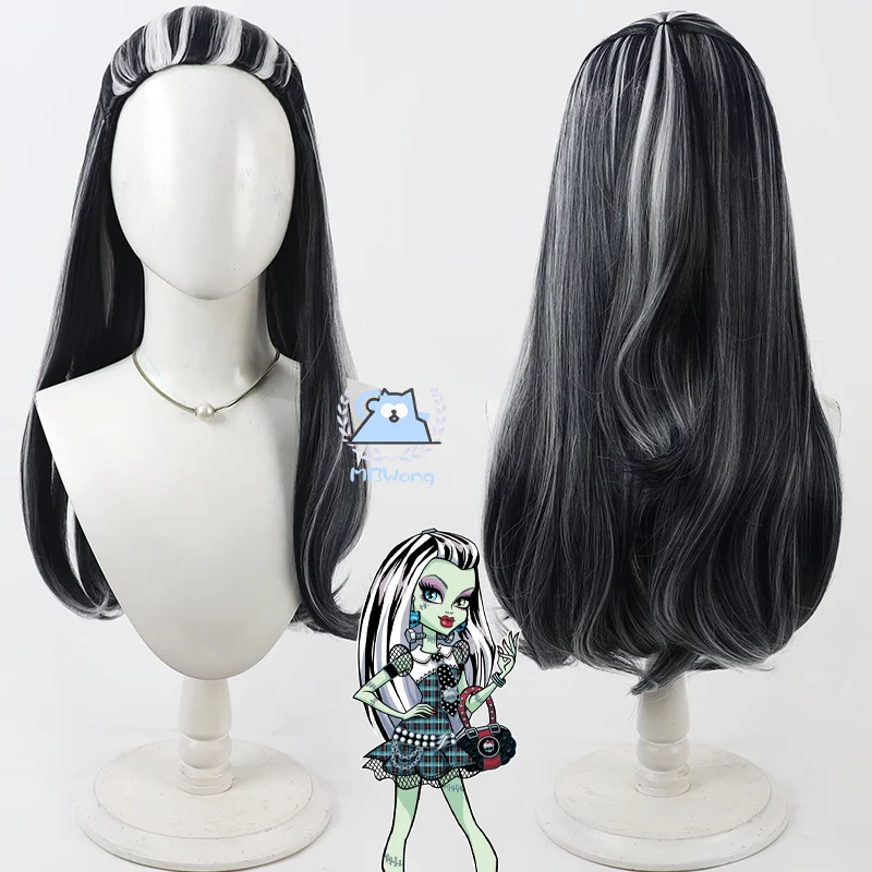 Anime Monster Frankie Stein Cosplay Wig Firecracker Frankie Long Hair Frankie Wig For Hallowmas Party Adult Women Men Role Play