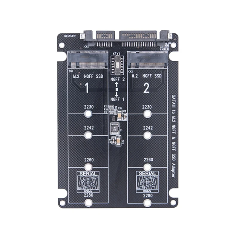 Dual NGFF To SATA Adapter 2 Port M.2 SATA SSD B Key To SATA3.0 6Gbps Converter For 2230 2242 2260 2280 M2 SSD For PC